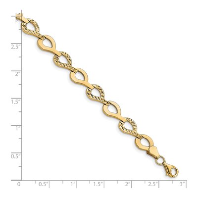 10K Yellow Gold Diamond-Cut Link Bracelet – view 4