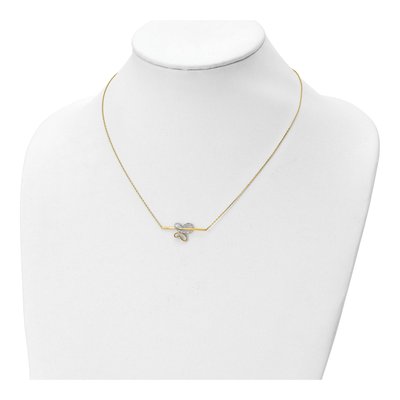 10K Yellow Gold Butterfly Bar Pendant Necklace – view 4