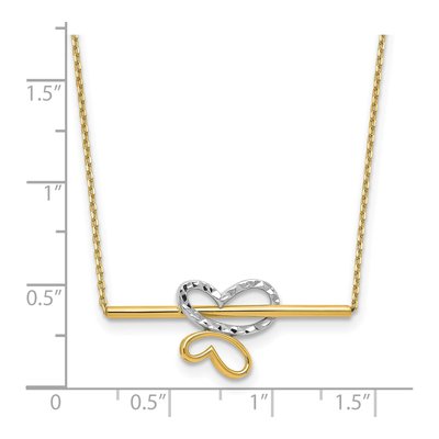 10K Yellow Gold Butterfly Bar Pendant Necklace – view 5