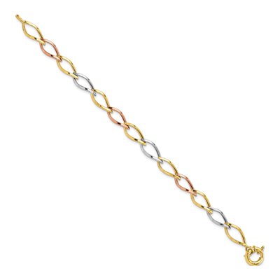 10K Tri-Color Gold Link Bracelet – view 2