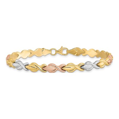 10K Tri-Color Gold Link Bracelet – view 3