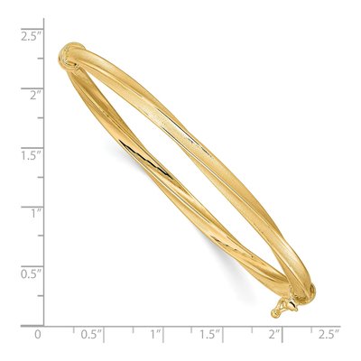 10K Yellow Gold Hinged Bangle Bracelet – view 3