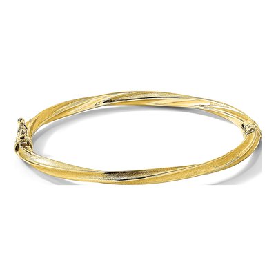 10K Yellow Gold Hinged Bangle Bracelet – view 5