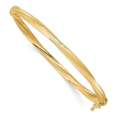 10K Yellow Gold Hinged Bangle Bracelet