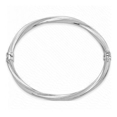 10K White Gold Hinged Bangle Bracelet – view 2
