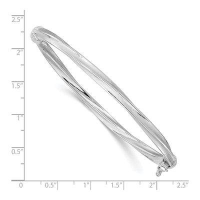 10K White Gold Hinged Bangle Bracelet – view 3