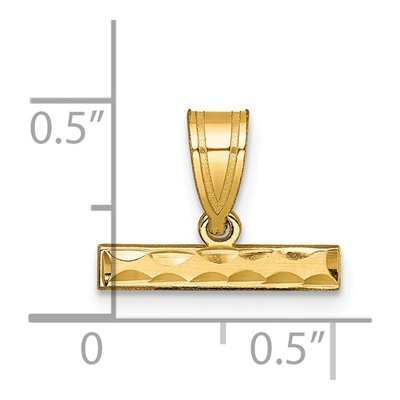 10K Yellow Gold Diamond-Cut Large Top Charm – view 5