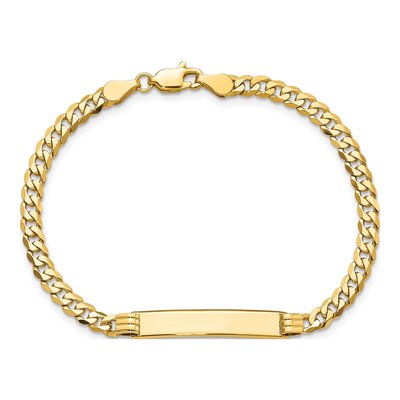 10K Yellow Gold 3.33mm Curb ID Bracelet – view 4