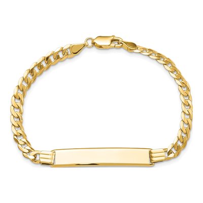 10K Yellow Gold 4.48mm 7-inch Curb ID Bracelet – view 4