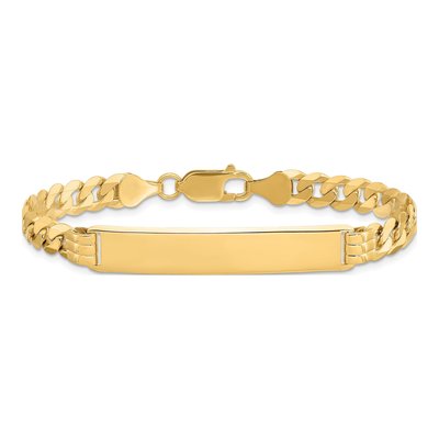 10K Yellow Gold 6mm Curb ID Bracelet – view 3