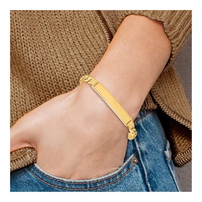 10K Yellow Gold 6mm Curb ID Bracelet – view 5