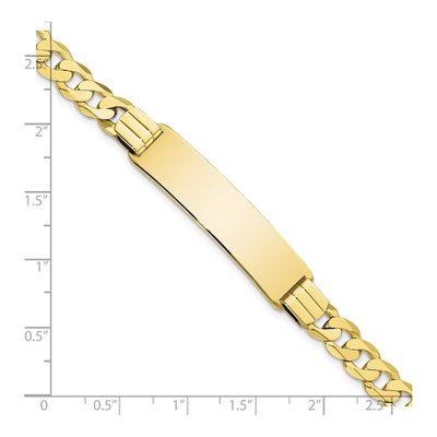10K Yellow Gold 7.12mm 8-Inch Curb ID Bracelet – view 4