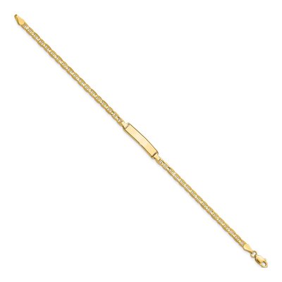 10K Yellow Gold 2.83mm Anchor ID Bracelet – view 2