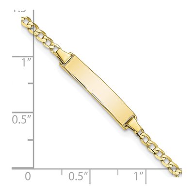 10K Yellow Gold 2.05mm Flat Curb ID Bracelet – view 3