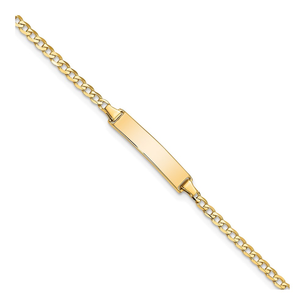10K Yellow Gold 2.05mm Flat Curb ID Bracelet