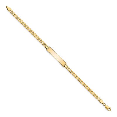 10K Yellow Gold 4.13mm Flat Curb ID Bracelet – view 2