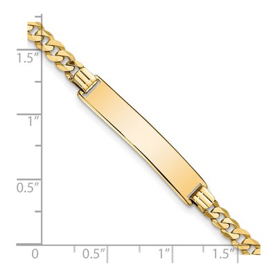 10K Yellow Gold 4.13mm Flat Curb ID Bracelet – view 3
