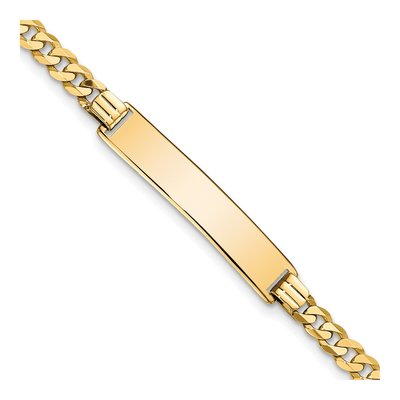 10K Yellow Gold 4.13mm Flat Curb ID Bracelet