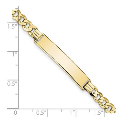 10K Yellow Gold 4.57mm Flat Curb ID Bracelet – view 3