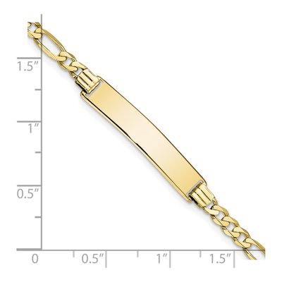 10K Yellow Gold 3.65mm Flat Figaro ID Bracelet – view 3