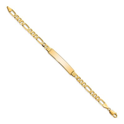 10K Yellow Gold 5.05mm Flat Figaro ID Bracelet – view 2
