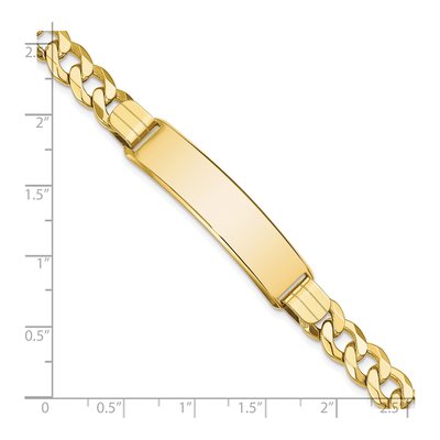 10K Yellow Gold 7.27mm Flat Curb ID Bracelet – view 3