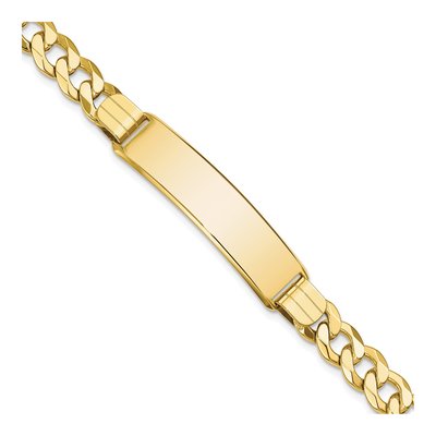 10K Yellow Gold 7.27mm Flat Curb ID Bracelet