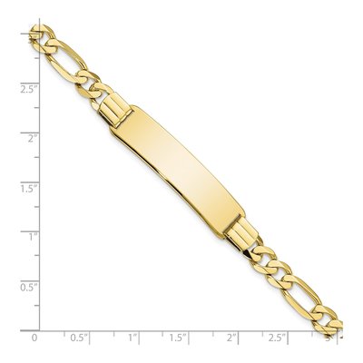 10K Yellow Gold 6.1mm Flat Figaro ID Bracelet – view 3