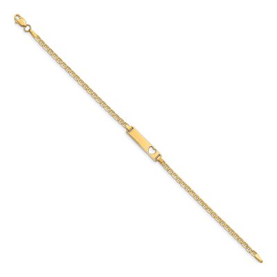 10K Yellow Gold 2.4mm Heart Anchor ID Bracelet – view 2