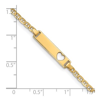 10K Yellow Gold 2.4mm Heart Anchor ID Bracelet – view 3