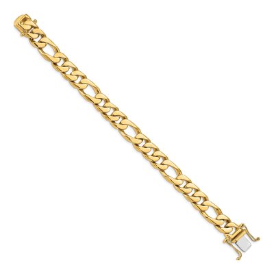 10K Yellow Gold 11mm Figaro Chain Bracelet – view 2