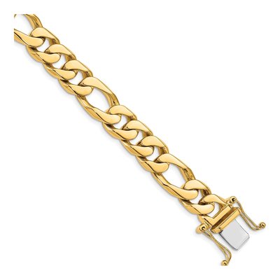 10K Yellow Gold 11mm Figaro Chain Bracelet