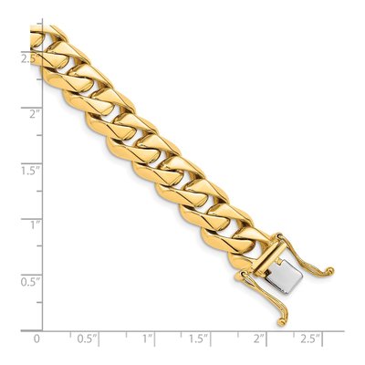 10K Yellow Gold 11mm Curb Chain Bracelet – view 2