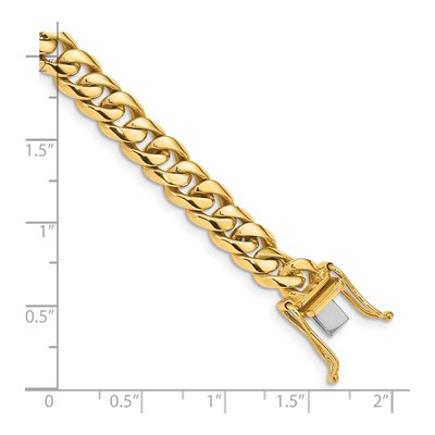 10K Yellow Gold 7.25mm Curb Chain Bracelet – view 2
