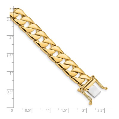 10K Yellow Gold 10.2mm Fancy Curb Link Bracelet – view 2