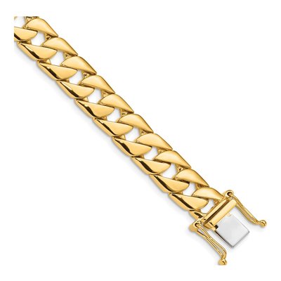 10K Yellow Gold 10.2mm Fancy Curb Link Bracelet
