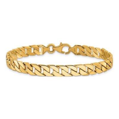 10K Yellow Gold 7.4mm Curb Link Bracelet – view 4