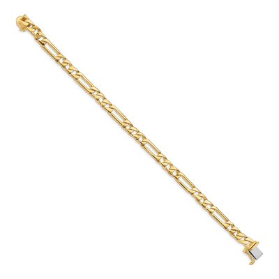 10K Yellow Gold 6mm Figaro Fancy Link Chain Bracelet – view 3