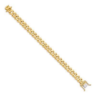 10K Yellow Gold 10mm Curb Fancy Link Chain Bracelet – view 3