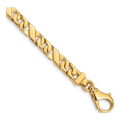 10K Yellow Gold 6.7mm Fancy Link Chain Bracelet