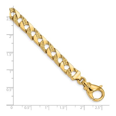 10K Yellow Gold 7.5mm Curb Fancy Link Chain Bracelet – view 2