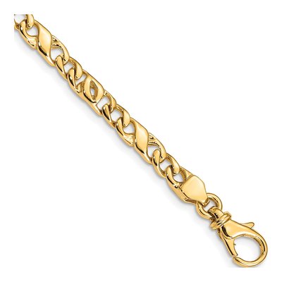 10K Yellow Gold 4.8mm Fancy Link Chain Bracelet