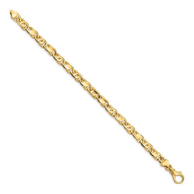 10K Yellow Gold 5.8mm Fancy Link Chain Bracelet – view 3