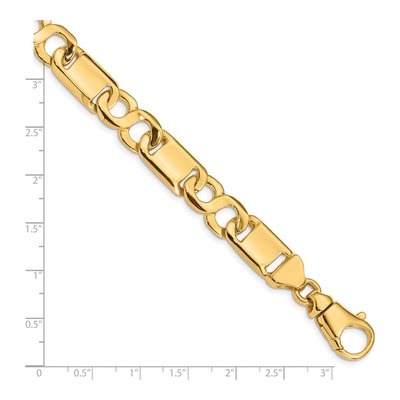 10K Yellow Gold 10.4mm Fancy Link Chain Bracelet – view 2