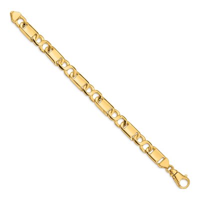 10K Yellow Gold 10.4mm Fancy Link Chain Bracelet – view 3