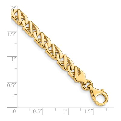10K Yellow Gold 6.1mm Fancy Link Chain Bracelet – view 2