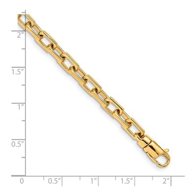 10K Yellow Gold 5mm Cable Fancy Link Chain Bracelet – view 2