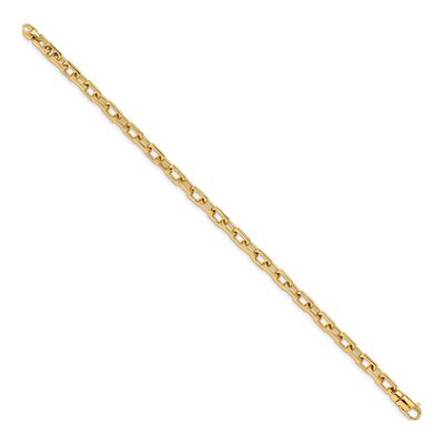 10K Yellow Gold 5mm Cable Fancy Link Chain Bracelet – view 3