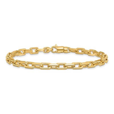 10K Yellow Gold 5mm Cable Fancy Link Chain Bracelet – view 4