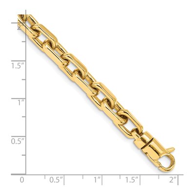 10K Yellow Gold 7mm Cable Fancy Link Chain Bracelet – view 2